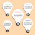 Flat style light bulb infographic template