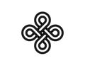 Flat style logo of multiline clover loop