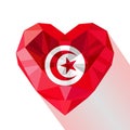 Flat style logo symbol of love Tunisia.