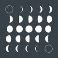 Flat style Lunar phases