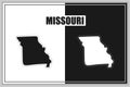 Flat style map of State of Missouri, USA. Missouri outline. Vector illustration Royalty Free Stock Photo