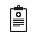 Flat Style Medical Clipboard Icon