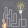 Flat style modern idea innovation light bulb infographic concept. Royalty Free Stock Photo