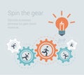 Flat style modern process teamwork infographic template concept Royalty Free Stock Photo