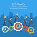 Flat style modern teamwork, workforce, staff infographic concept Royalty Free Stock Photo