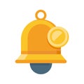 Flat design notification bell icon with a circle indicating new messages or alerts Royalty Free Stock Photo