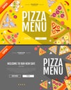 Flat style pizza menu concept Web