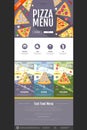 Flat style pizza menu concept Web site design. Royalty Free Stock Photo