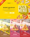 Flat style pizza menu concept Web site design. Royalty Free Stock Photo