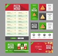 Flat style pizza menu design. Document template. Royalty Free Stock Photo