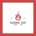 Flat style pizzeria icon. Vector illustration