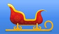 Flat style red and gold colored Santa sleigh Royalty Free Stock Photo