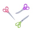 Flat style scissors set. Types of colored scissors set isolated Royalty Free Stock Photo