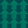 Flat Style Seamless Arrow Vector Background Pattern. Green and Blue Pointer Business.