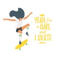 Flat style skater silhouette Royalty Free Stock Photo