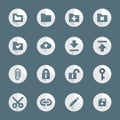 Flat style various file actions icons set