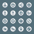 Flat style various social network actions icons set