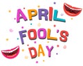 Flat style vector design for April Fool\'s Day 1April. Royalty Free Stock Photo