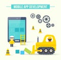 Flat style vector illustration concept of mobile Royalty Free Stock Photo