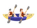 Inflatable double sit on top kayak with happy couple