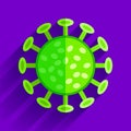 Flat style virus icon. Bacteria vector drawing. Medical symbol for you project