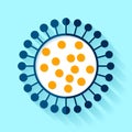 Flat style virus icon. Bacteria vector drawing