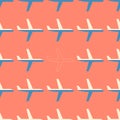 Flat styled seamless pattern with missing plane