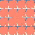 Flat styled seamless pattern with missing plane Royalty Free Stock Photo