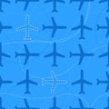 Flat styled seamless pattern with missing planes Royalty Free Stock Photo