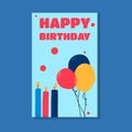 Flat stylish birthday card. Vector illustration