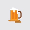 Flat Stylized Beer Glass Icon Vector Royalty Free Stock Photo