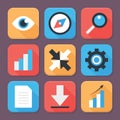 Flat Stylized Business App Icons Set