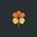 Minimalist Hibiscus Logo On Dark Background Vector Design Royalty Free Stock Photo