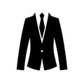 Flat suit and tie icon for web. Simple gentlemen silhouette isolated on white background. Business symbol man in black Royalty Free Stock Photo