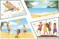 Flat Summer Beach Vacation Composition Royalty Free Stock Photo