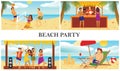 Flat Summer Beach Vacation Composition Royalty Free Stock Photo