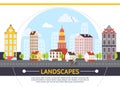 Flat Summer Cityscape Template