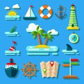 Flat Summer Icon Set