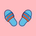Flat Summer Slippers Illustration Vector Icon Royalty Free Stock Photo
