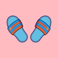 Flat Summer Slippers Illustration Vector Icon Royalty Free Stock Photo