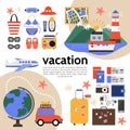 Flat Summer Vacation Composition Royalty Free Stock Photo