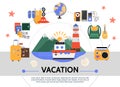 Flat Summer Vacation Concept Royalty Free Stock Photo