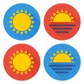 Flat sun icon set