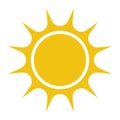 Flat sun icon. Sun pictogram. Template vector illustration.