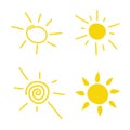 Flat sun icon. Sun pictogram. Trendy vector summer symbol for website design, web button, mobile app. Template illustration.Simple