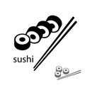 Flat sushi icon illustration Logo of Asian Street Fast Food