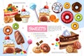 Flat Sweet Products Infographic Template