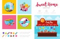 Flat Sweet Products Infographic Template