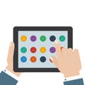 Flat tablet app touch Royalty Free Stock Photo