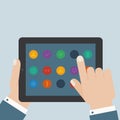 Flat tablet apps touch Royalty Free Stock Photo